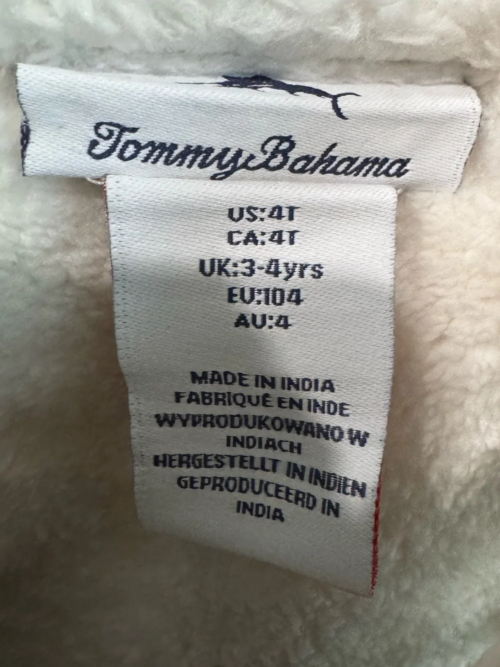 Tommy Bahama Kids Sherpa Vest in Maroon and White